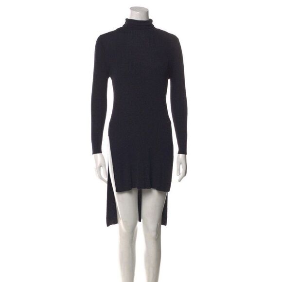 arje authentic dark blue sweater turtleneck high low Long Sleeve knit top small - Picture 1 of 6